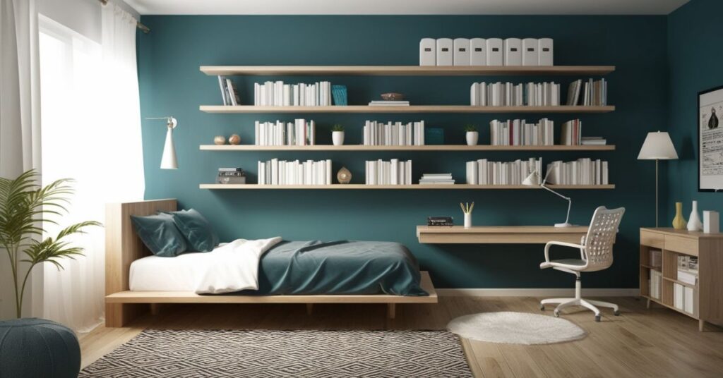 17 Cool Floating Bookshelves Bedroom Ideas