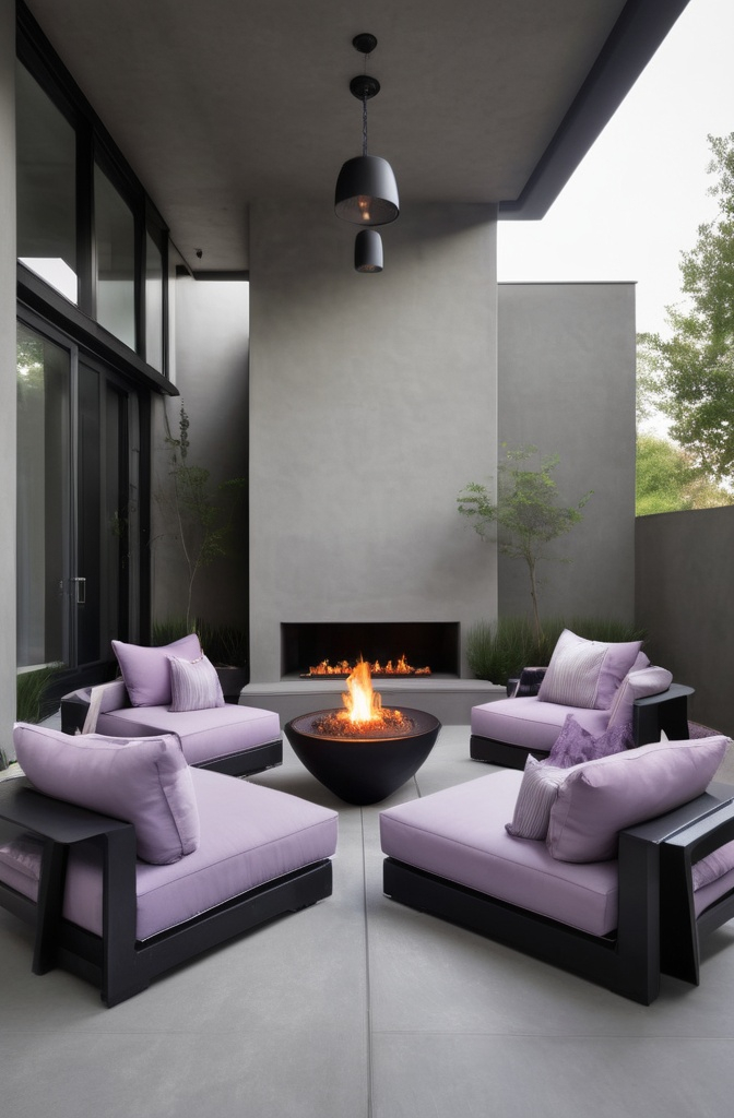 Light Gray + Muted Lilac + Matte Black